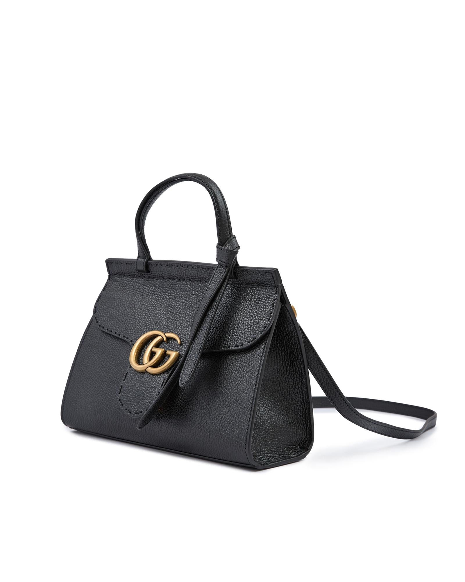Gucci GG Marmont Mini Bag Top Handle Women Black Handbags