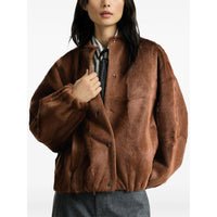 Brunello Cucinelli Brunello Cucinelli Brown Jackets - Faux Fur & Shearling Jackets Women