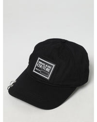 Versace Jeans Couture Couture Baseball Cap Metal Rings Men Black Hats One Size Black