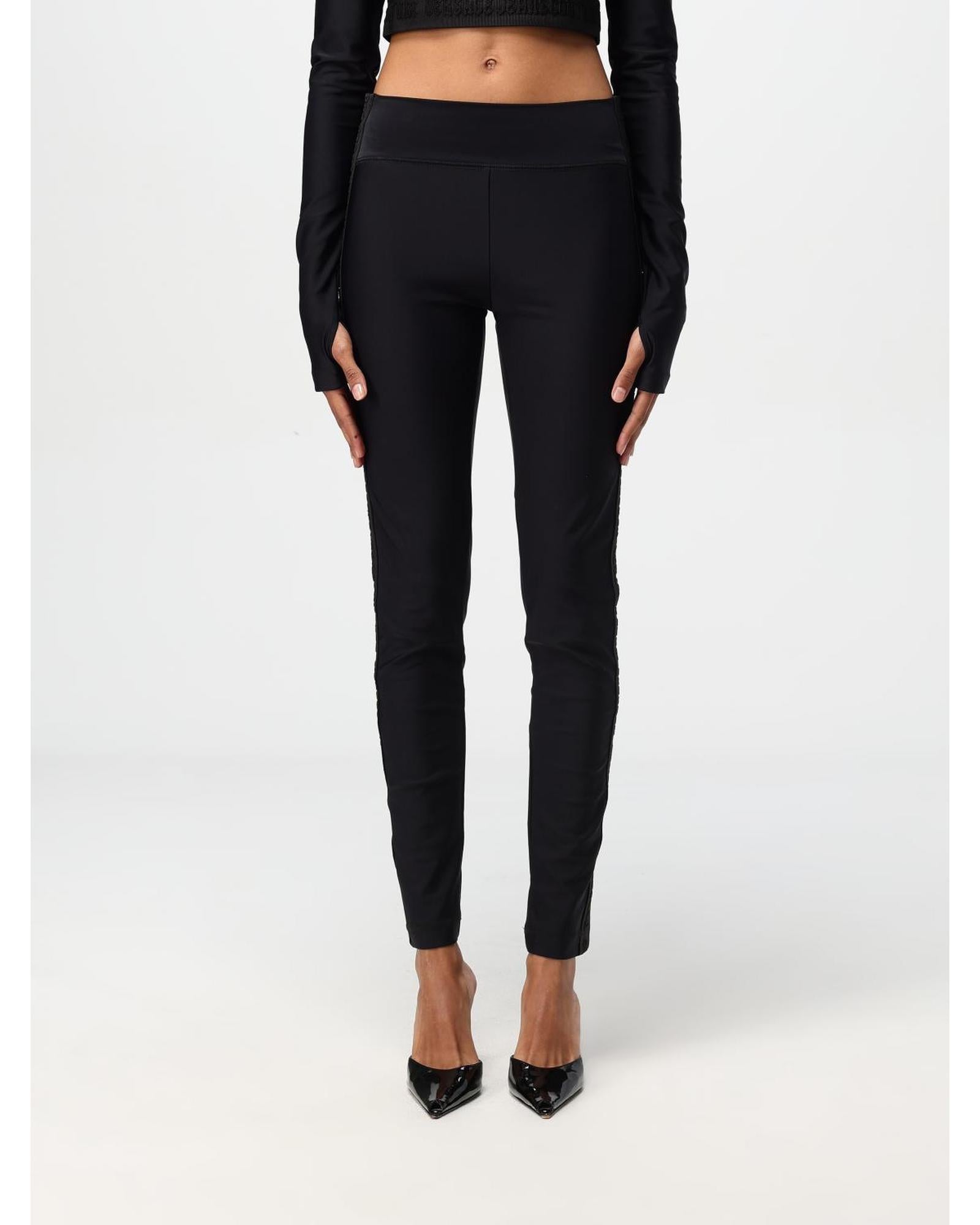 Versace Jeans Couture Slim Fit Solid Color Pants Women Black 38 Black