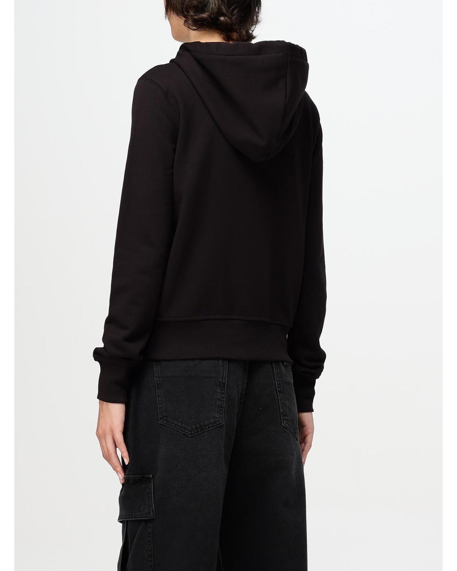 Versace Jeans Couture ZipUp Hoodie with Logo Women Black Sweatshirts