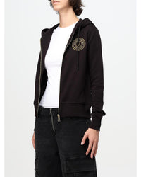 Versace Jeans Couture ZipUp Hoodie with Logo Women Black Sweatshirts