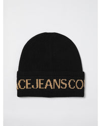 Versace Jeans Couture Wool Beanie with Logo Women Black Hats