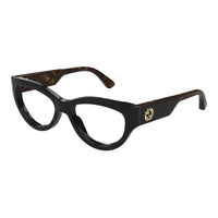Gucci Eyeglasses Square Full Rim, Black/Nude Frame and Clear Demo Lenses Lens GG1665O008