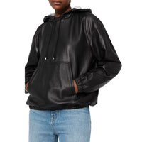 Saint Laurent Saint Laurent Leather Hoodded Top Women
