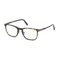Tom Ford Eyeglasses Square Full Rim, Shiny Black with Crystal Frame and Clear Demo Lenses Lens FT5699-B005