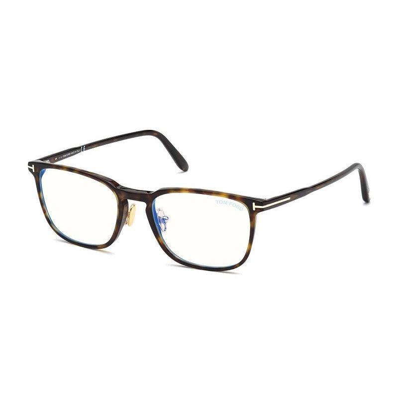 Tom Ford Eyeglasses Square Full Rim, Shiny Black with Crystal Frame and Clear Demo Lenses Lens FT5699-B005