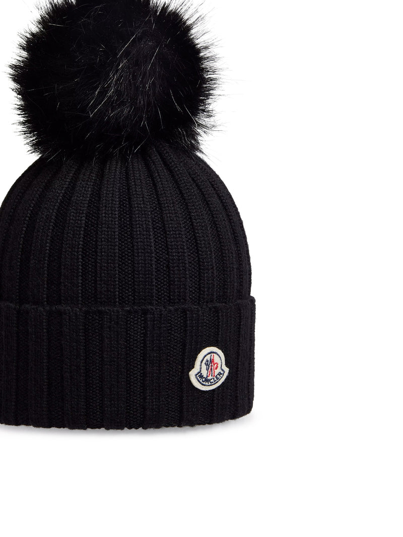 Moncler Moncler Women Wool Hat With Pom Pom