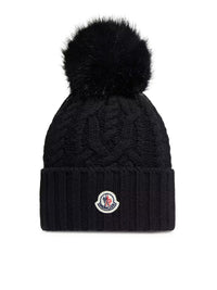 Moncler Moncler Women Wool And Cashmere Blend Hat With Pom Pom