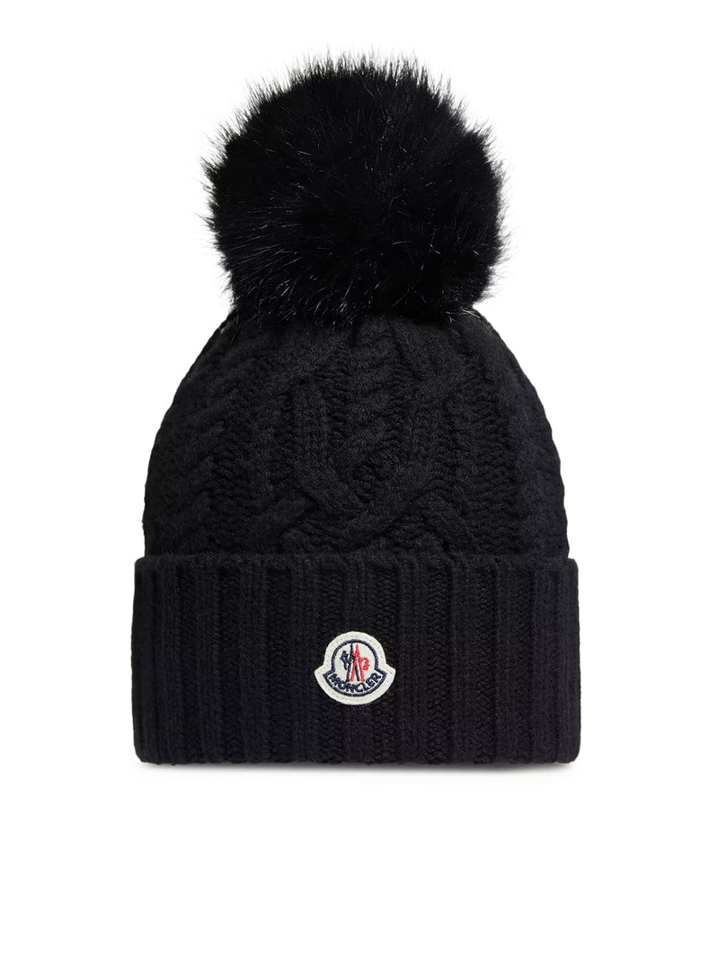 Moncler Moncler Women Wool And Cashmere Blend Hat With Pom Pom