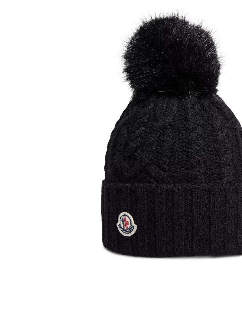 Moncler Moncler Women Wool And Cashmere Blend Hat With Pom Pom