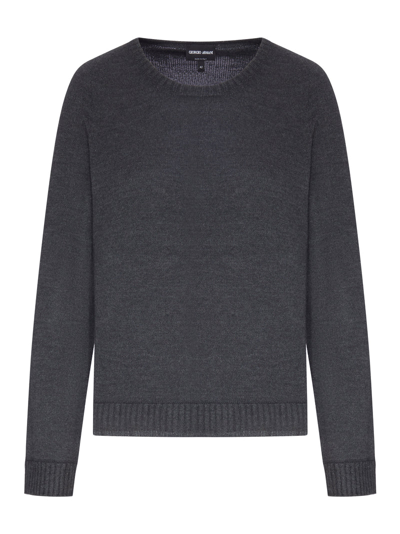 Giorgio Armani Giorgio Armani Women Anthracite Grey Crew-Neck Sweater