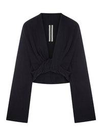 Rick Owens Women Draped Wool-Cotton Blend Crop Top