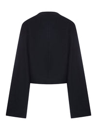Rick Owens Women Draped Wool-Cotton Blend Crop Top
