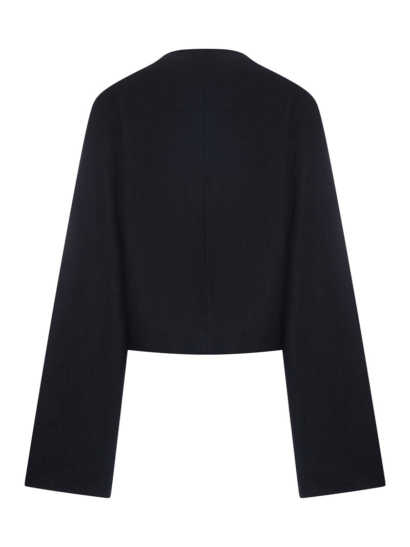 Rick Owens Women Draped Wool-Cotton Blend Crop Top