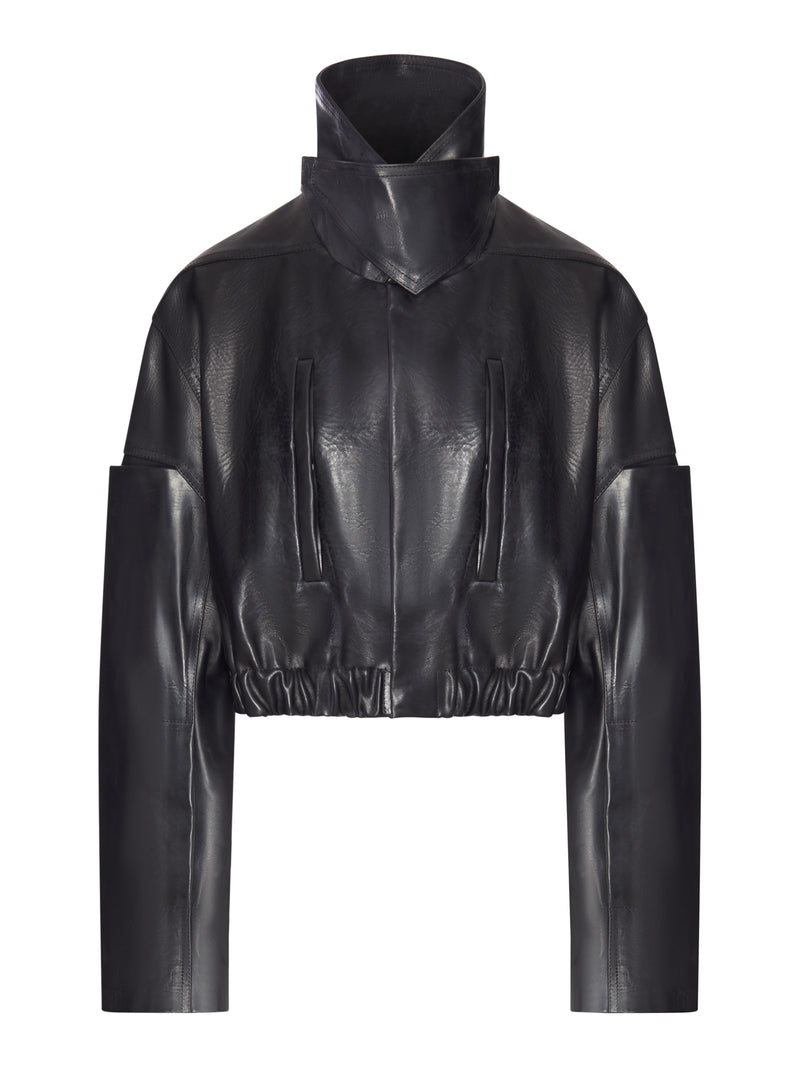 Rick Owens Women Leather Collared Bomber Mac