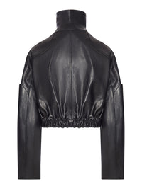 Rick Owens Women Leather Collared Bomber Mac