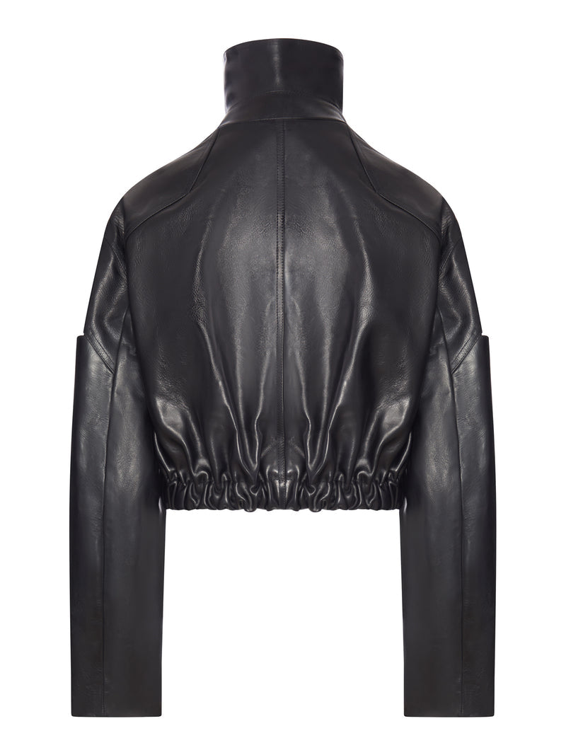 Rick Owens Women Leather Collared Bomber Mac