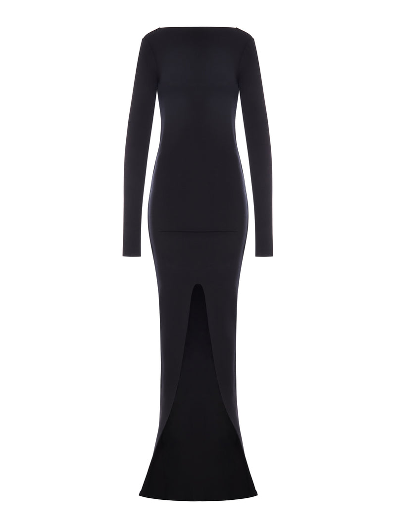Rick Owens Women Long Dress With A Front Slit And A Deep Back Neckline