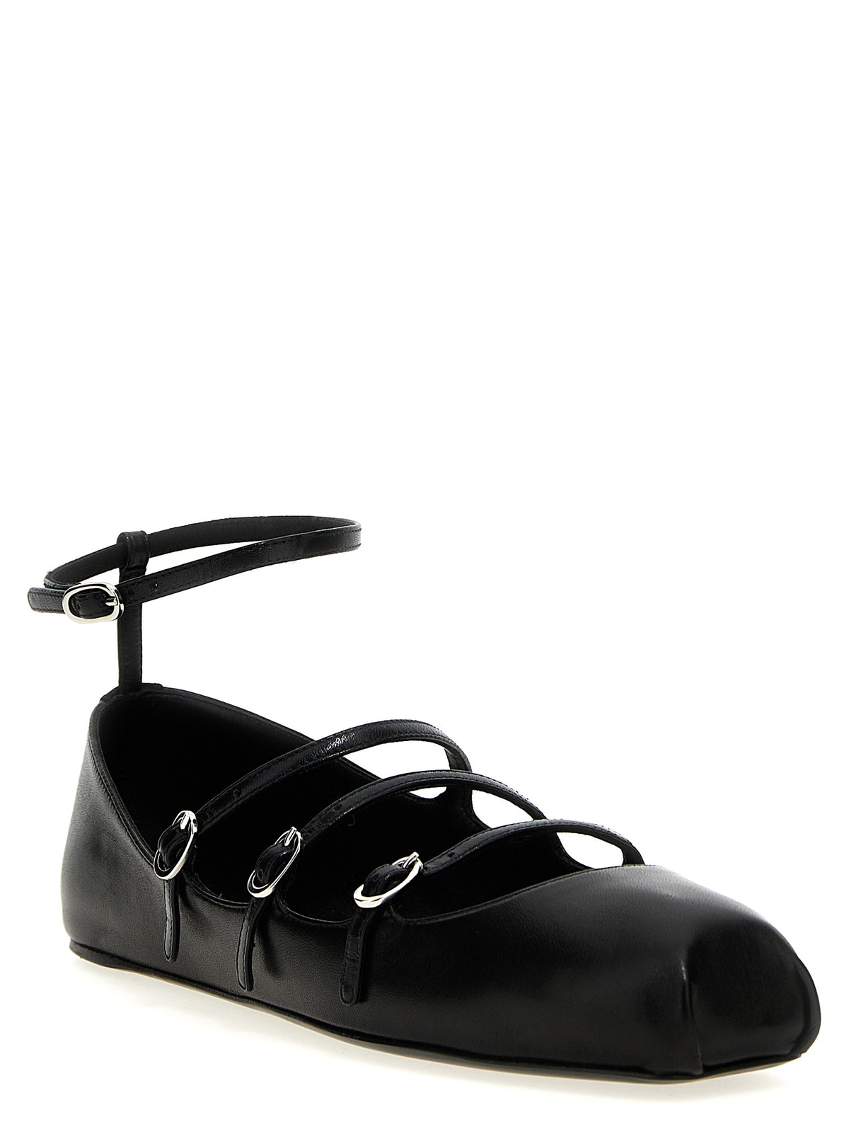 Mcqueen Women Leather Strap Ballet Flats