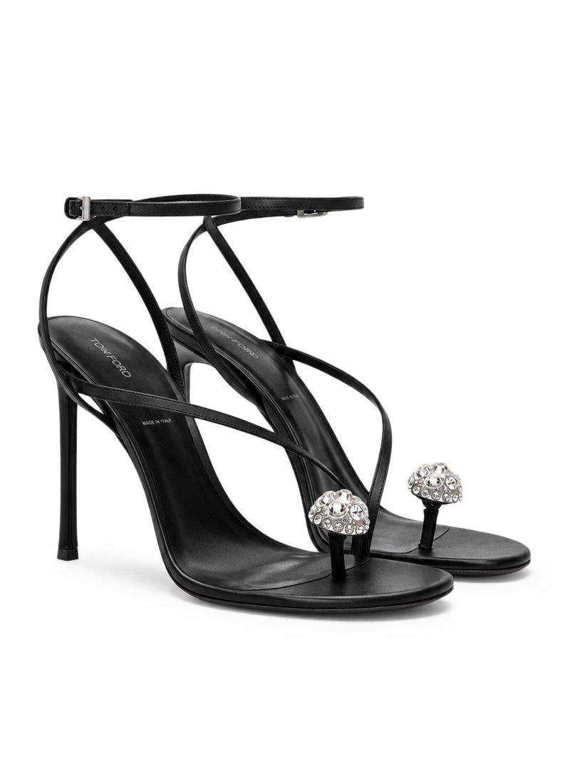 Tom Ford Tom Ford Women Cassia Satin And Crystal Ankle-Strap Sandals