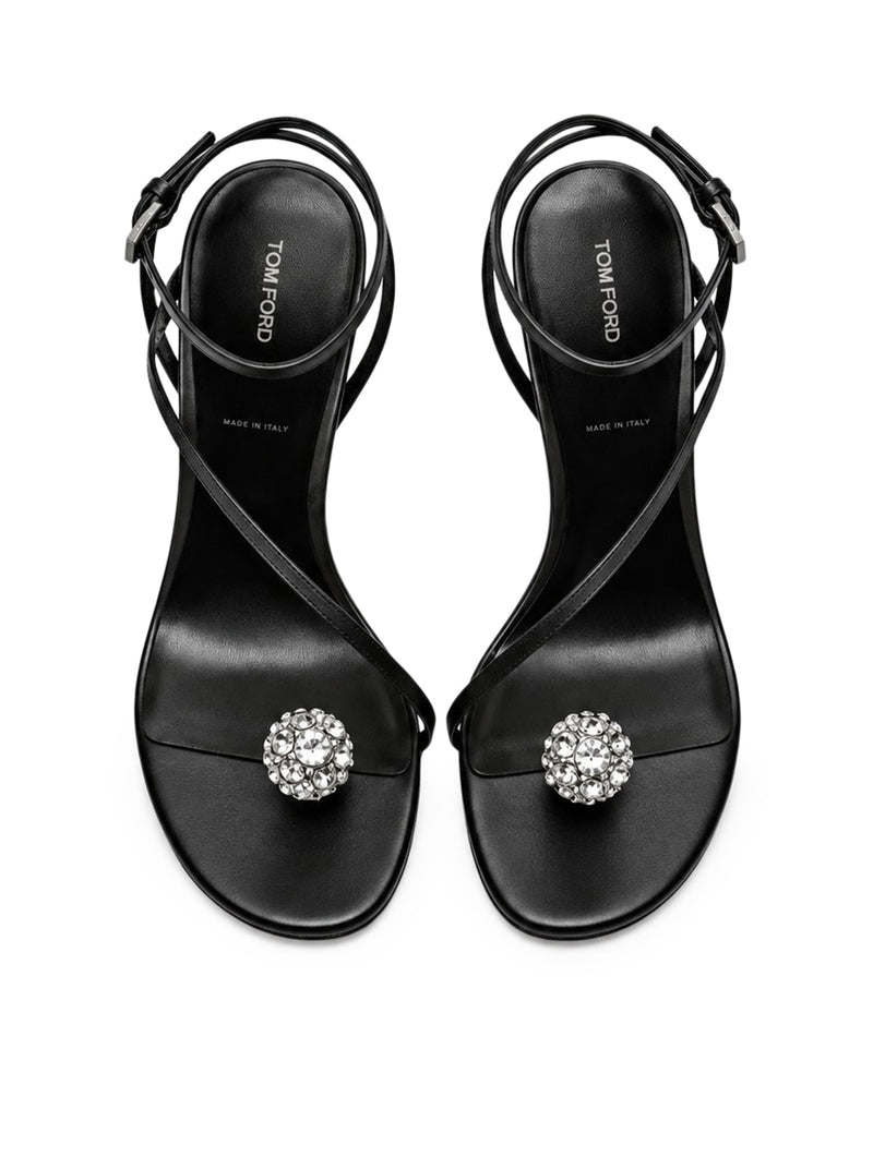 Tom Ford Tom Ford Women Cassia Satin And Crystal Ankle-Strap Sandals