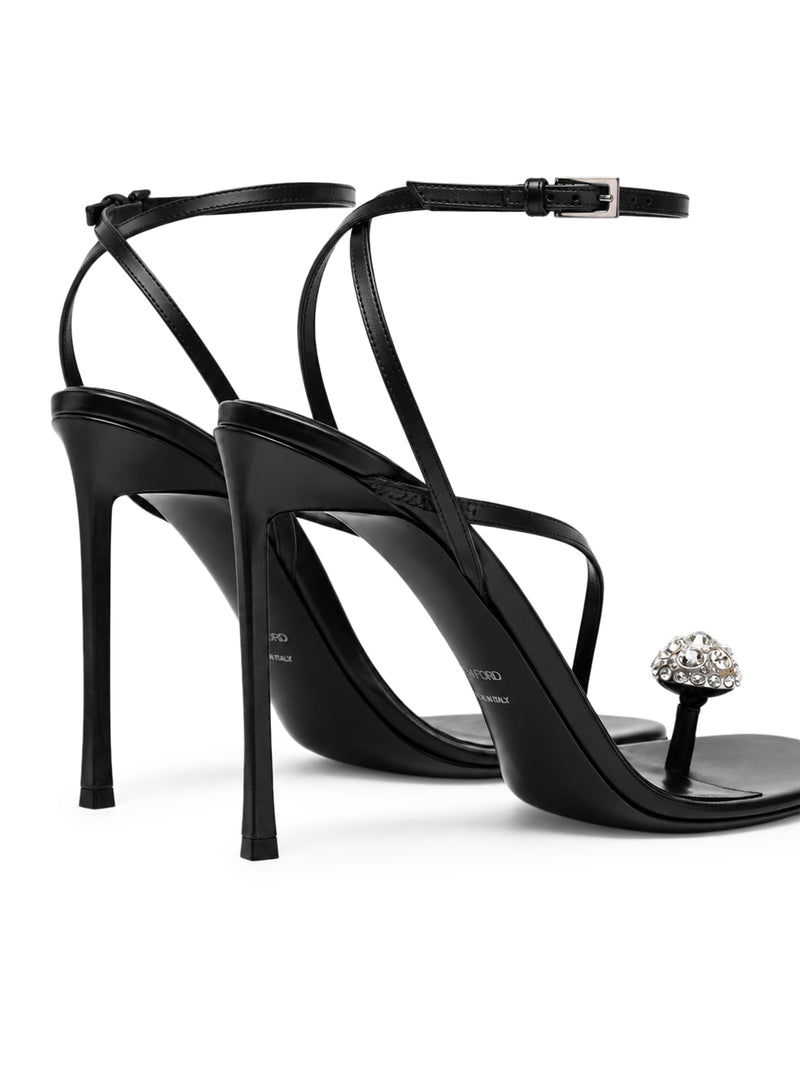 Tom Ford Tom Ford Women Cassia Satin And Crystal Ankle-Strap Sandals