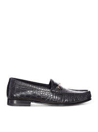 Tom Ford Tom Ford Men Crocodile Print Leather Moccasin With Metal Clip