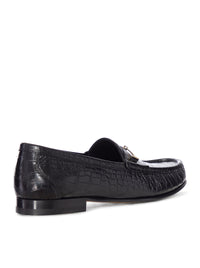 Tom Ford Tom Ford Men Crocodile Print Leather Moccasin With Metal Clip