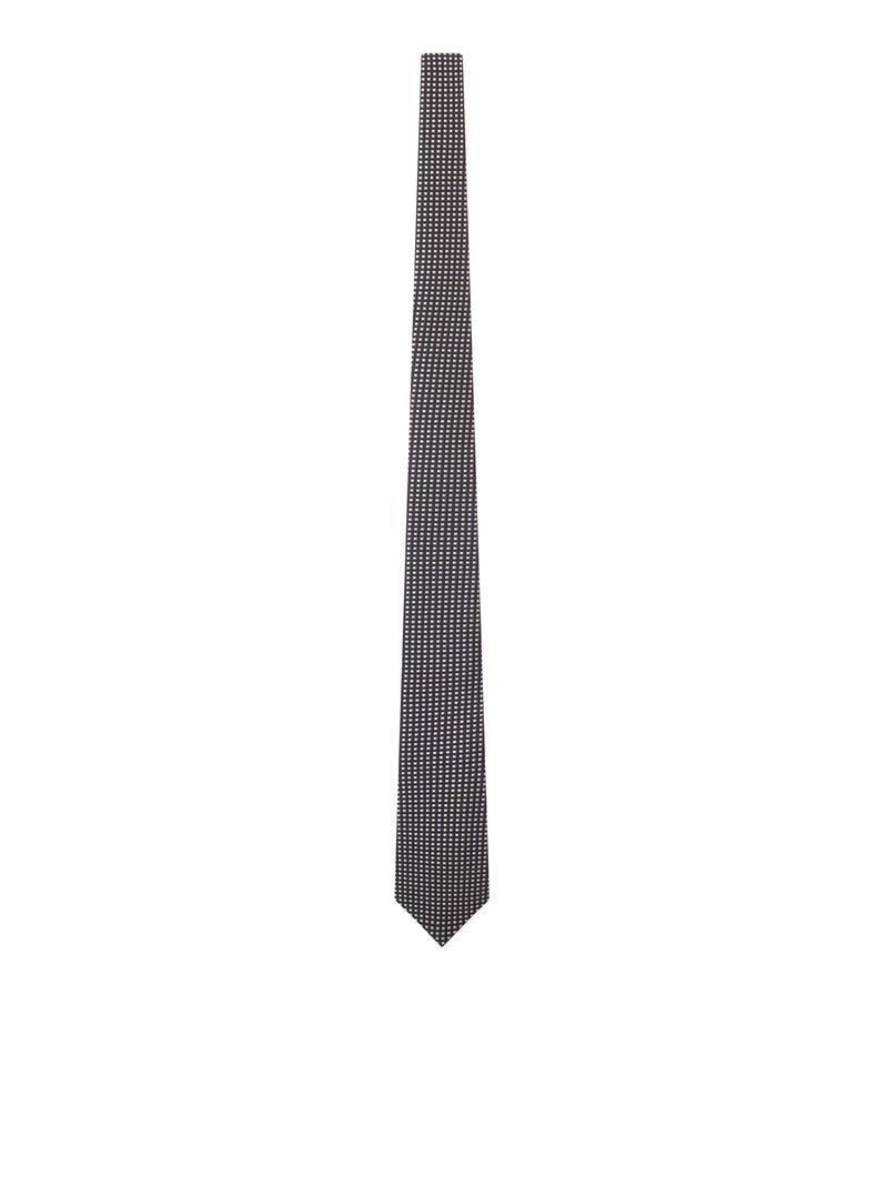 Tom Ford Tom Ford Men Silk Tie With Geometric Micro-Motif