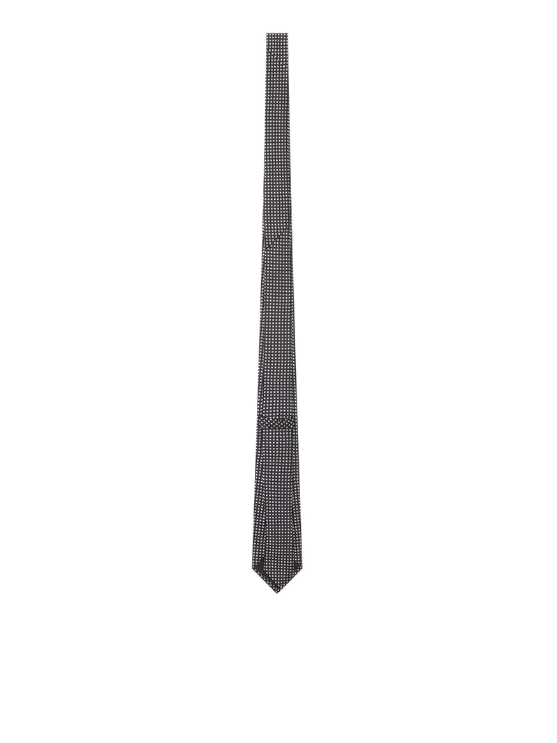 Tom Ford Tom Ford Men Silk Tie With Geometric Micro-Motif