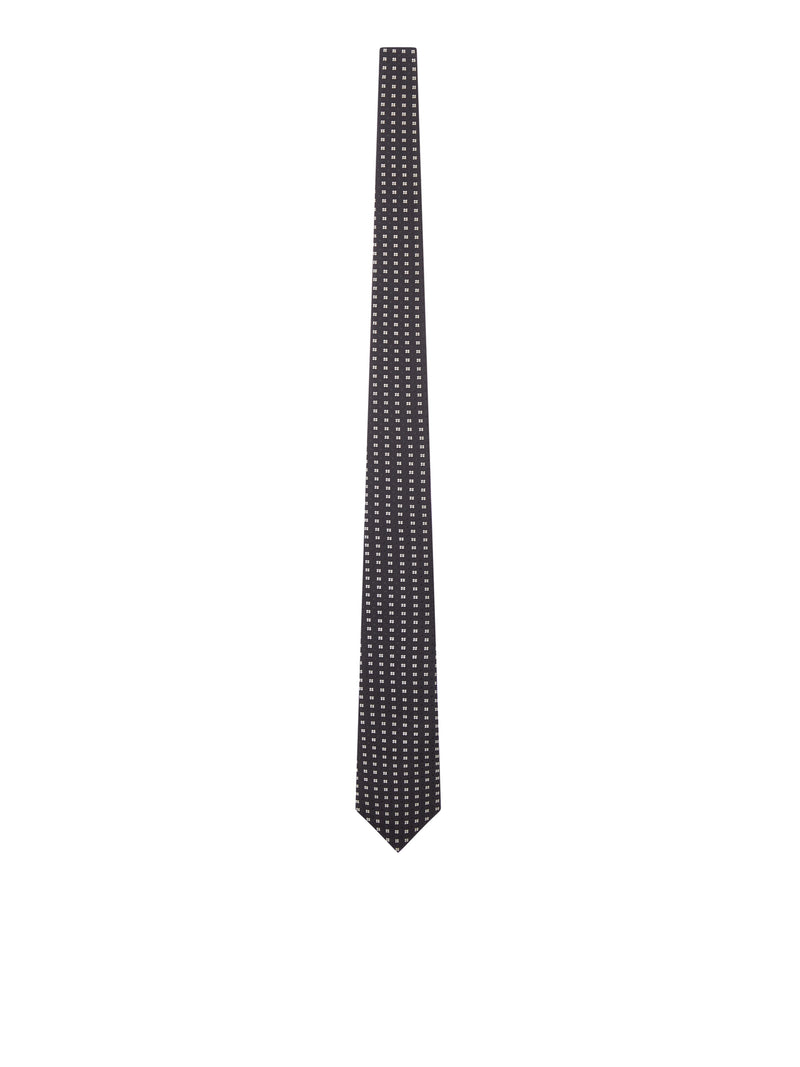 Tom Ford Tom Ford Men Silk Tie With Geometric Micro-Motif
