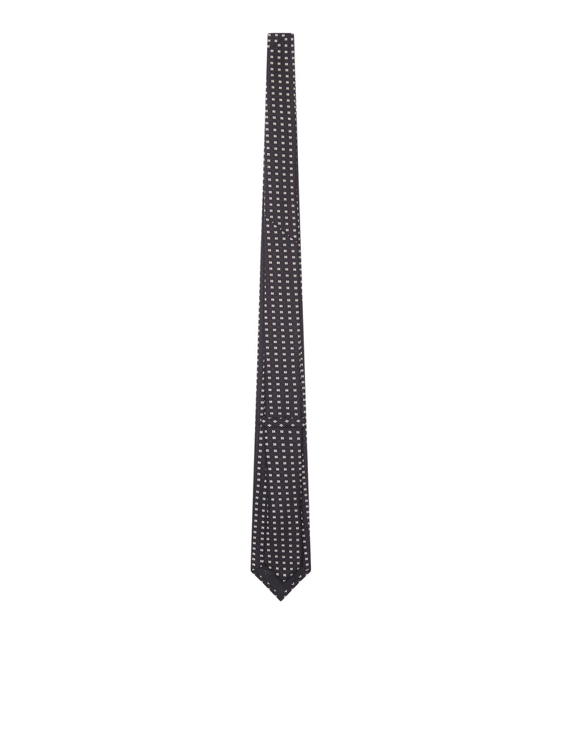 Tom Ford Tom Ford Men Silk Tie With Geometric Micro-Motif