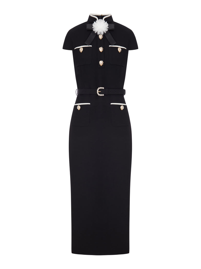 Self-Portrait Women Long Dress With Jewel Buttons And Belt
