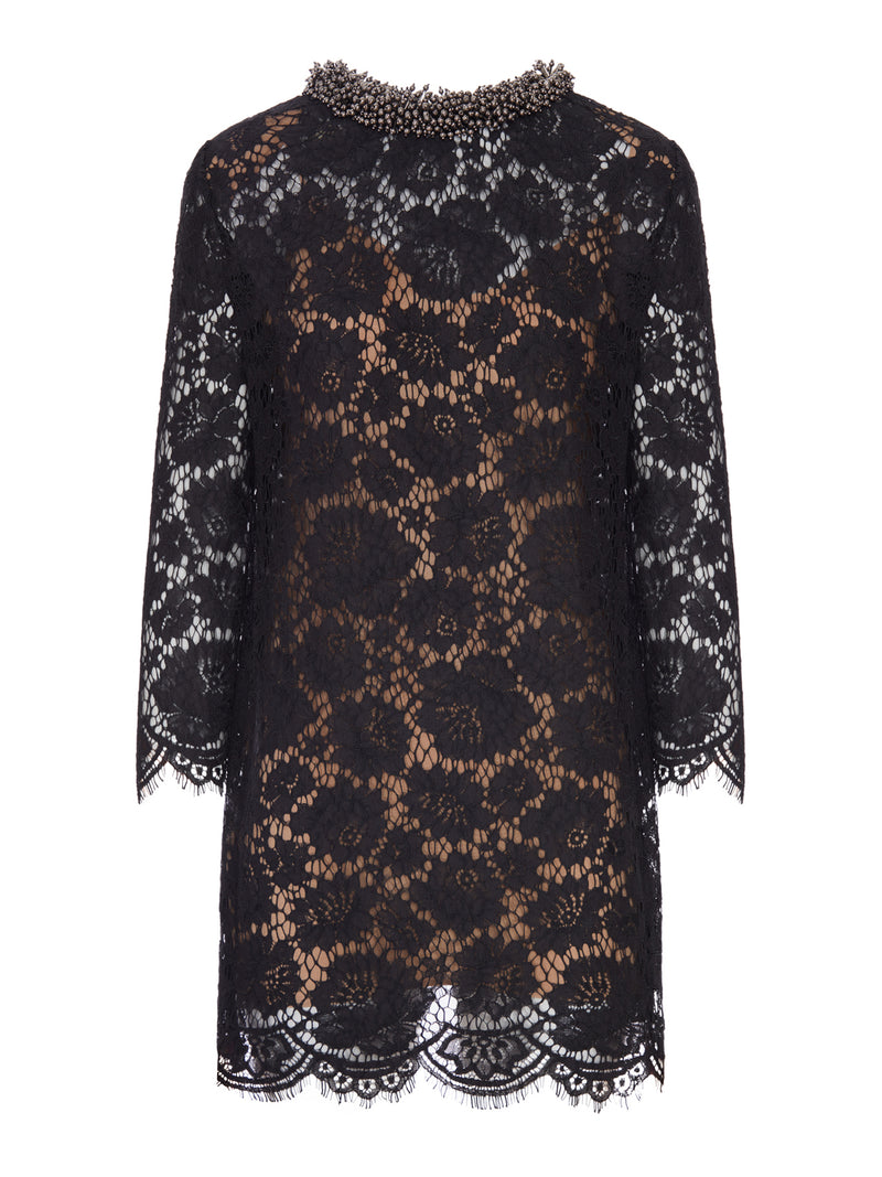 Self-portrait Self-Portrait Women Short Floral Lace Dress With Jewel Neck