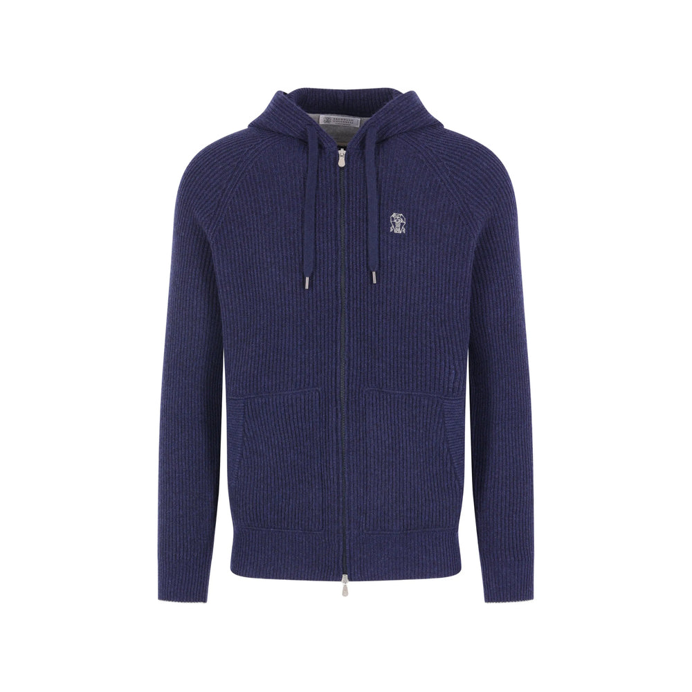Brunello Cucinelli Blue Sweaters & Knitwear - Hoodies Men