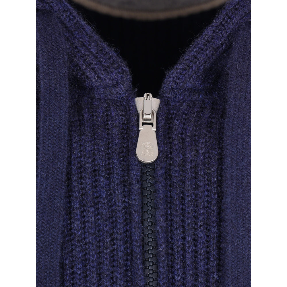 Brunello Cucinelli Blue Sweaters & Knitwear - Hoodies Men