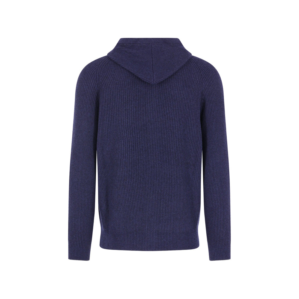 Brunello Cucinelli Blue Sweaters & Knitwear - Hoodies Men