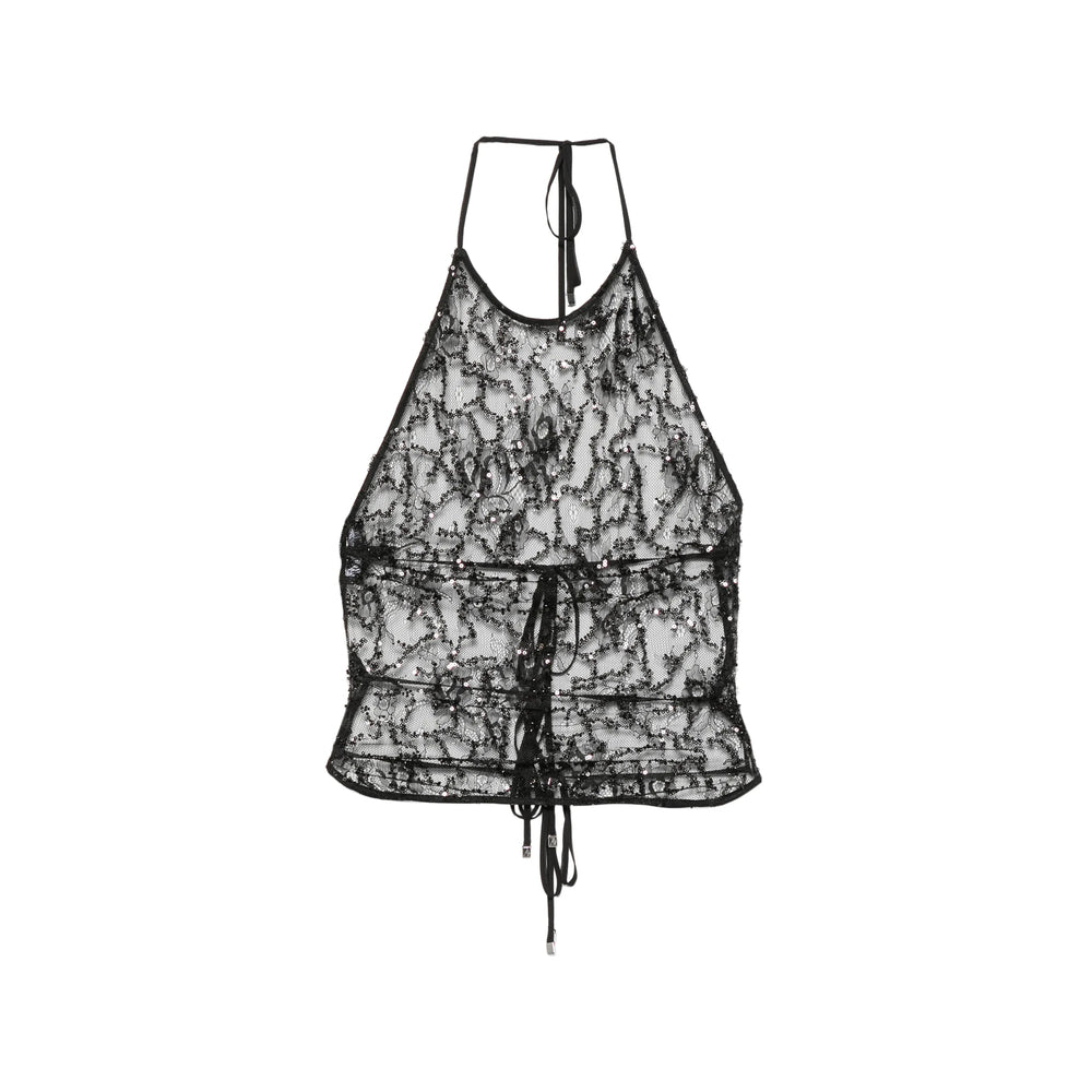 The Attico Black Tops - Vests & Tank Tops Women