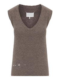 Maison Margiela Women Distressed-Effect Knit Vest