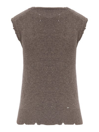 Maison Margiela Women Distressed-Effect Knit Vest