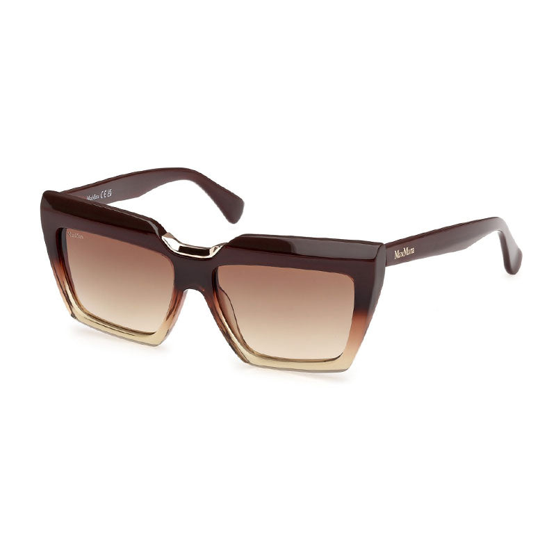 Max Mara Max Mara Sunglasses Square Full Rim, Dark Brown Frame and Brown Gradient Lens MM013750F
