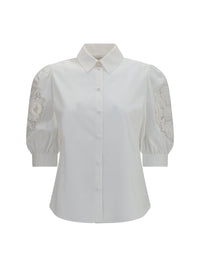 Valentino Women Shirt With Sangallo Lace Sleeves