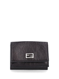 Fendi Fendi Women Mini Trifold Leather Wallet