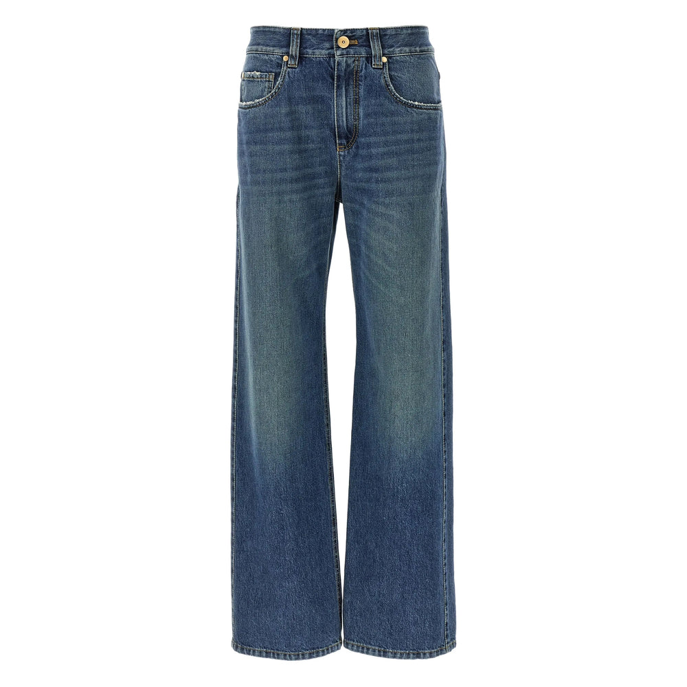 Brunello Cucinelli Blue Denim - Wide-Leg Jeans Women