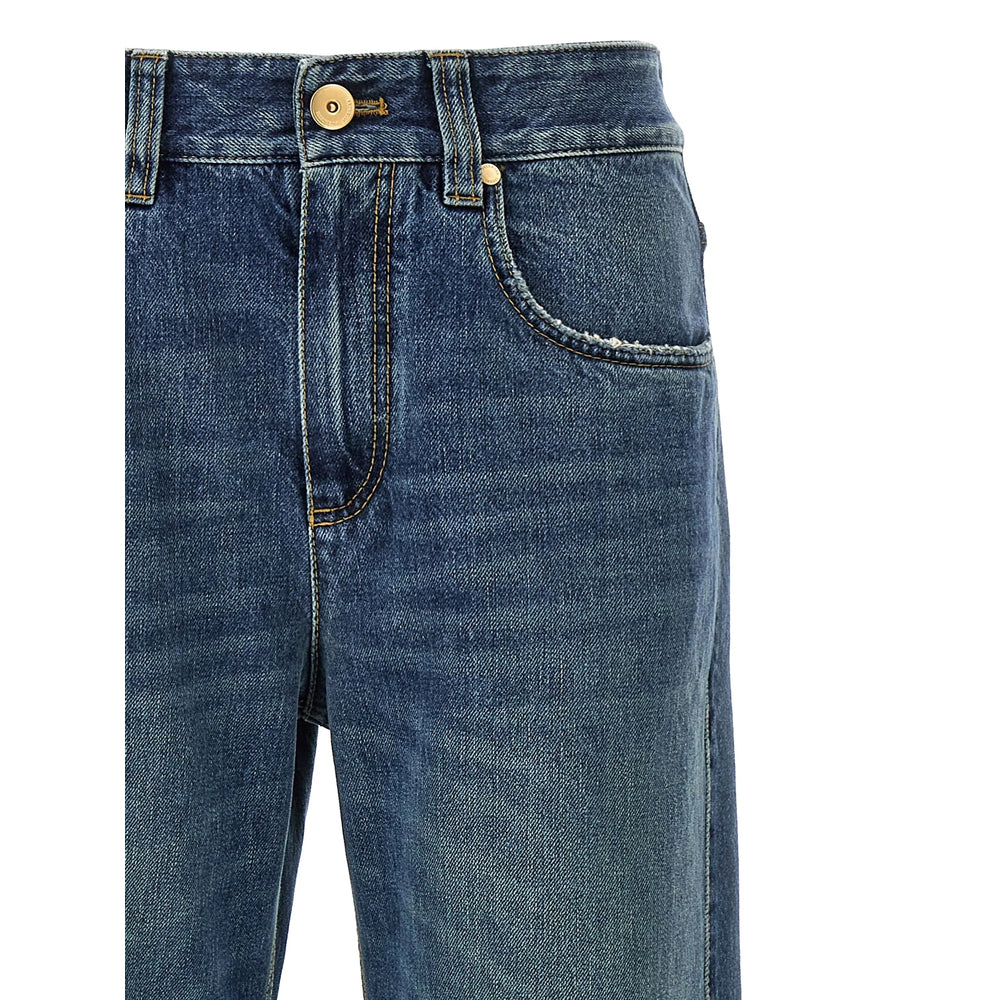 Brunello Cucinelli Blue Denim - Wide-Leg Jeans Women