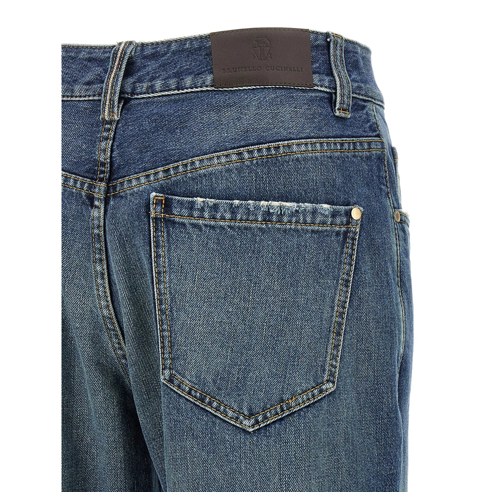 Brunello Cucinelli Blue Denim - Wide-Leg Jeans Women