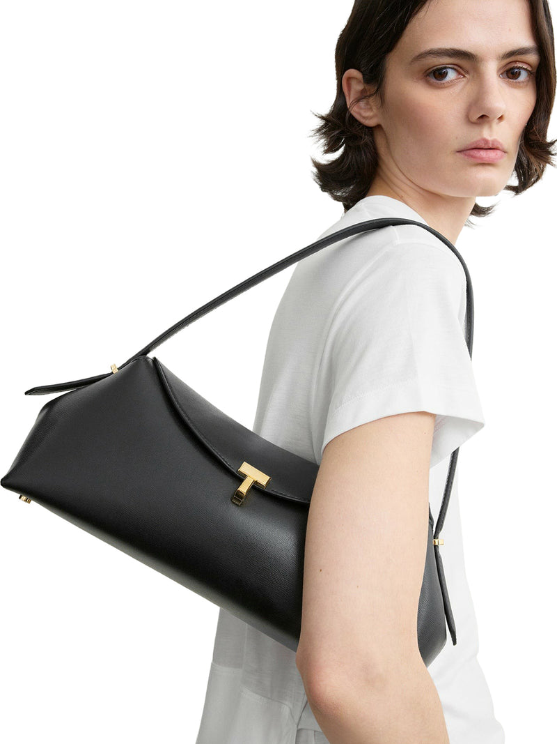 Toteme Toteme Women T-Lock Leather Shoulder Black