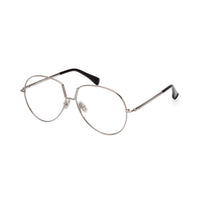 Max Mara Max Mara Eyeglasses Round Full Rim, Silver Frame and Clear Demo Lems Lens MM5119014