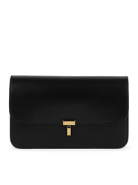 Toteme Toteme Women Black Leather Crossbody Bag With T-Lock Closure